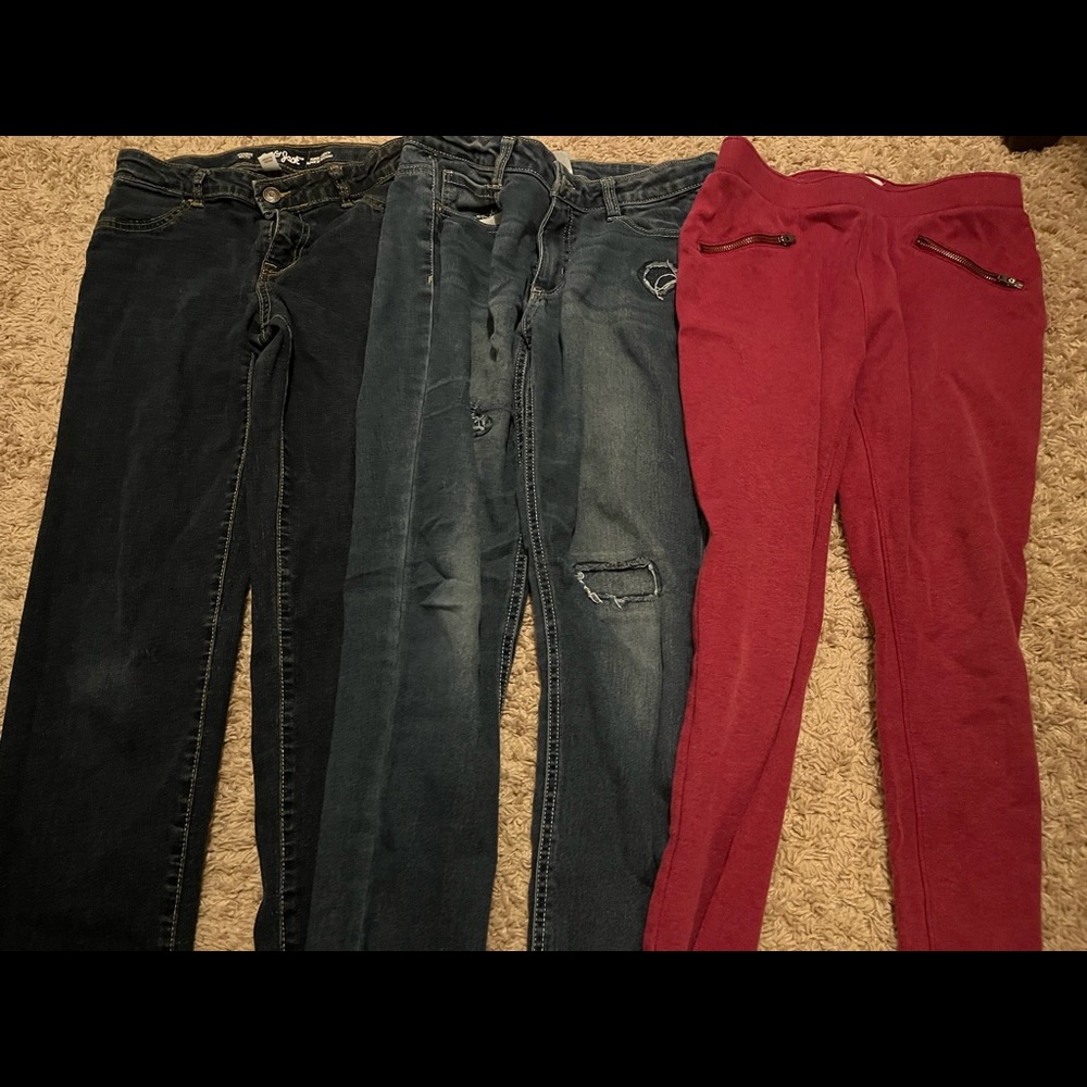 Bundle 3 pairs Girls Jeans / leggings Size 14